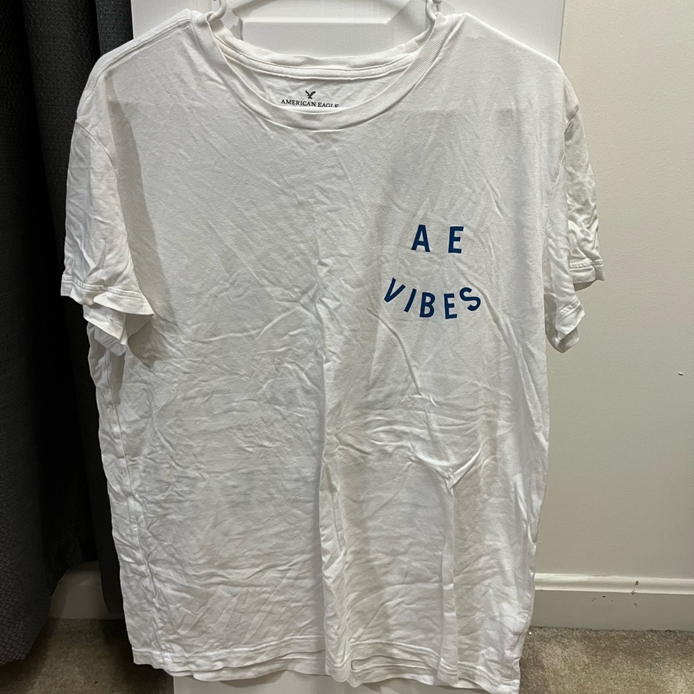 American Eagle White Good Vibes Good Times T-Shirt